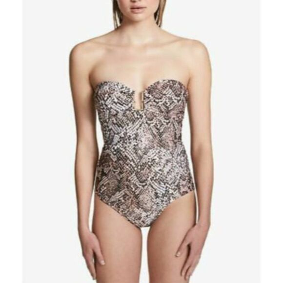 Calvin Klein Women's U Bandeau snakeskin strapless Swimsuit Size "U" Har… - Picture 5 of 13